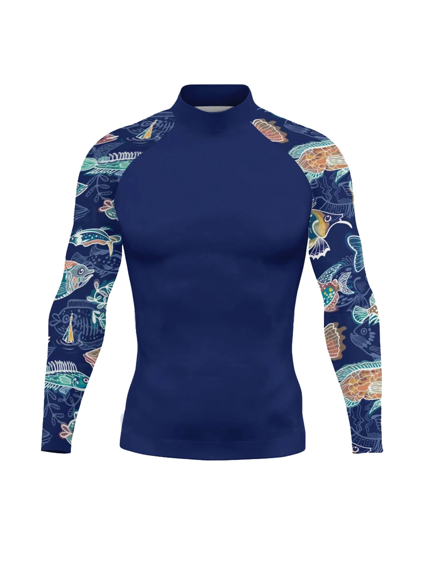 قمصان ركوب الأمواج والسباحة والغوص تي شيرت ضيق للرجال بأكمام طويلة ملابس سباحة للحماية من الأشعة فوق البنفسجية ملابس ركوب الأمواج #2