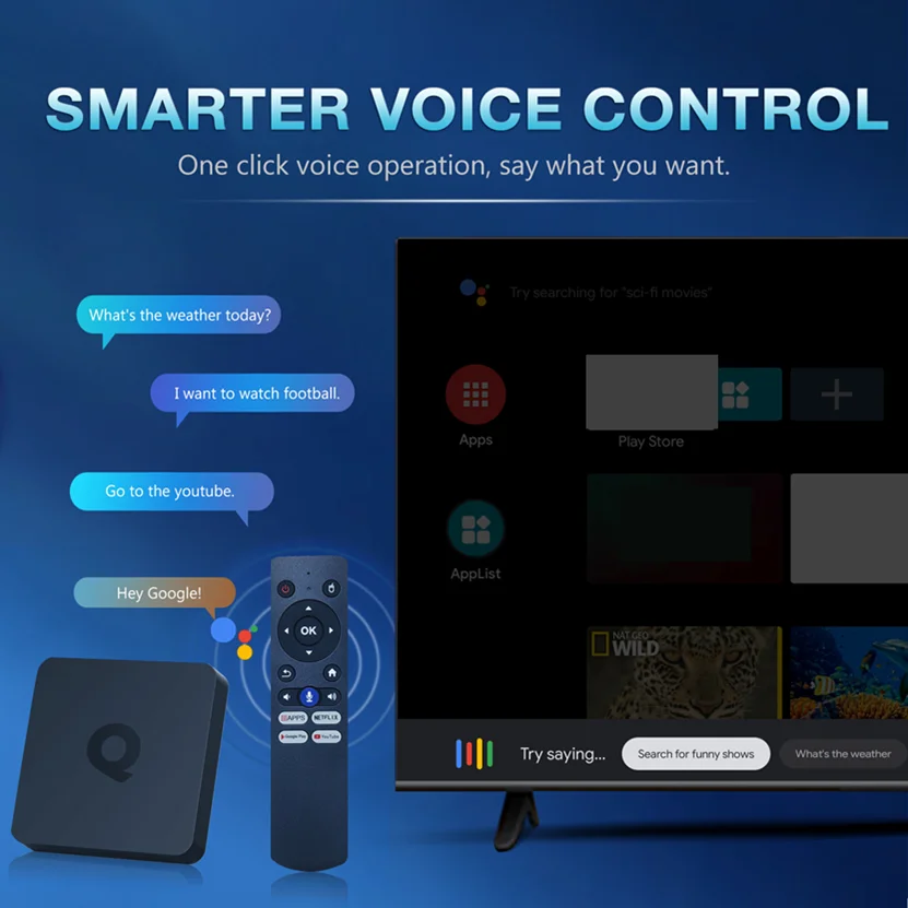 ATV Q1 H313 Quad Core Dual Wifi  AndroidTV 11 TV Box 8GB 16GB 2.4G / 5G BT5.2  Set Top Box Media Player