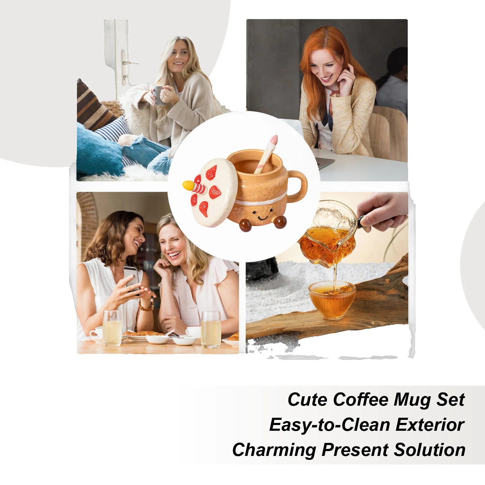 

Funny Mugs For Women Cute Aesthetic Drinkware Cake Shaped Aesthetic Mug Tea Cup For Women Christmas Birthday Valentines Day Home