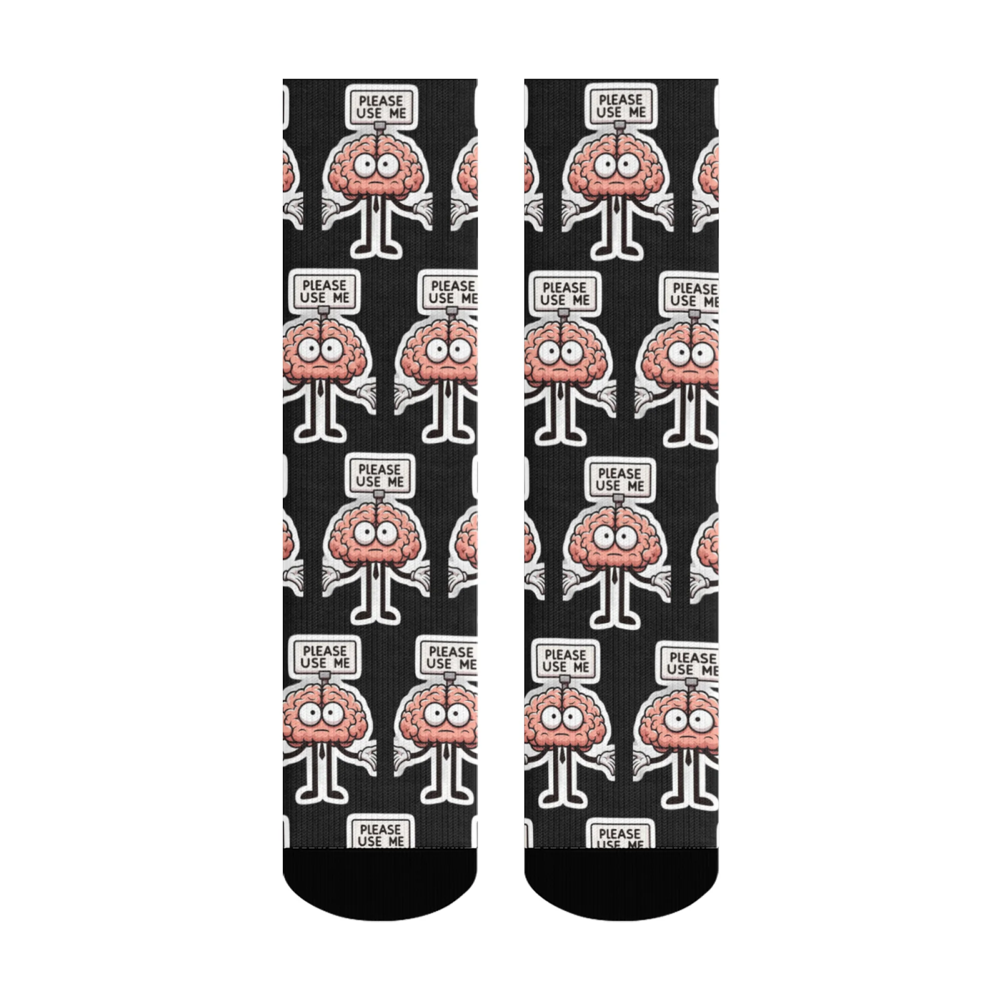 1 Pair Men' Novelty Use Brain Socks Dynamic Sock Patterns Suitable for Outdoor Sports & Year-Round Wear Unique Gift for Men