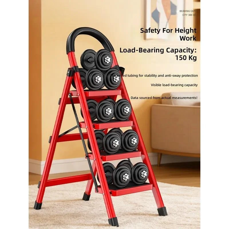 for Household Folding Ladder Multifunctional Retractable Indoor Herringbone Small Portable Four Step