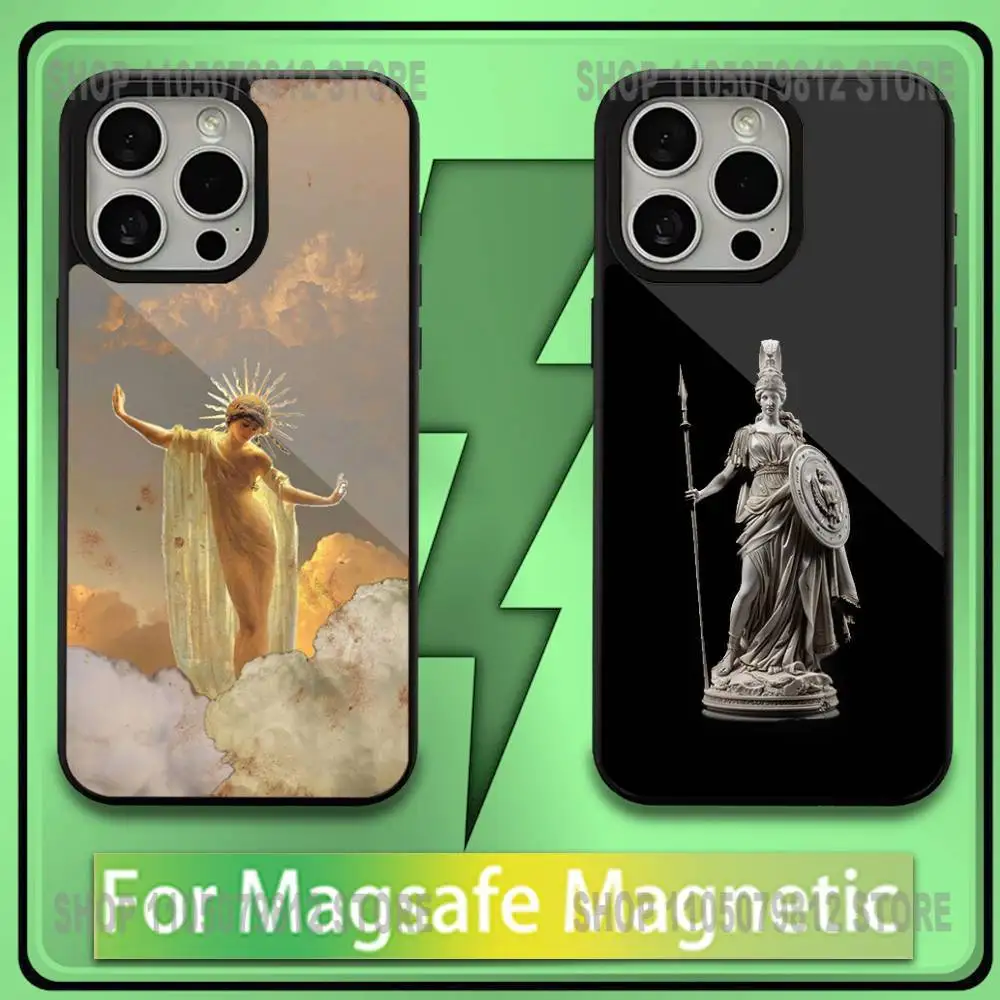 

Abstract Greek Mythology Athena Phone Case For iPhone 16,15,14,13,12,11,Plus,Pro,Max,Mini Soft Magesafe Magnetic Wireless Charge