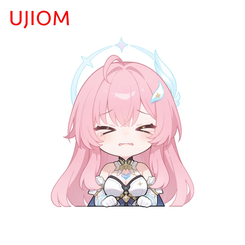 UJIOM Creative Aemeath Game Wall Sticker Pink Hair Funny Sunscreen DIY Decal Bathroom Wallpapers Room Decoration Accessories