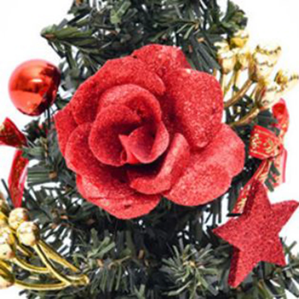 

2 Pcs Decoration Xmas Tree Mini Christmas with Ornaments for Artificial Small Fake