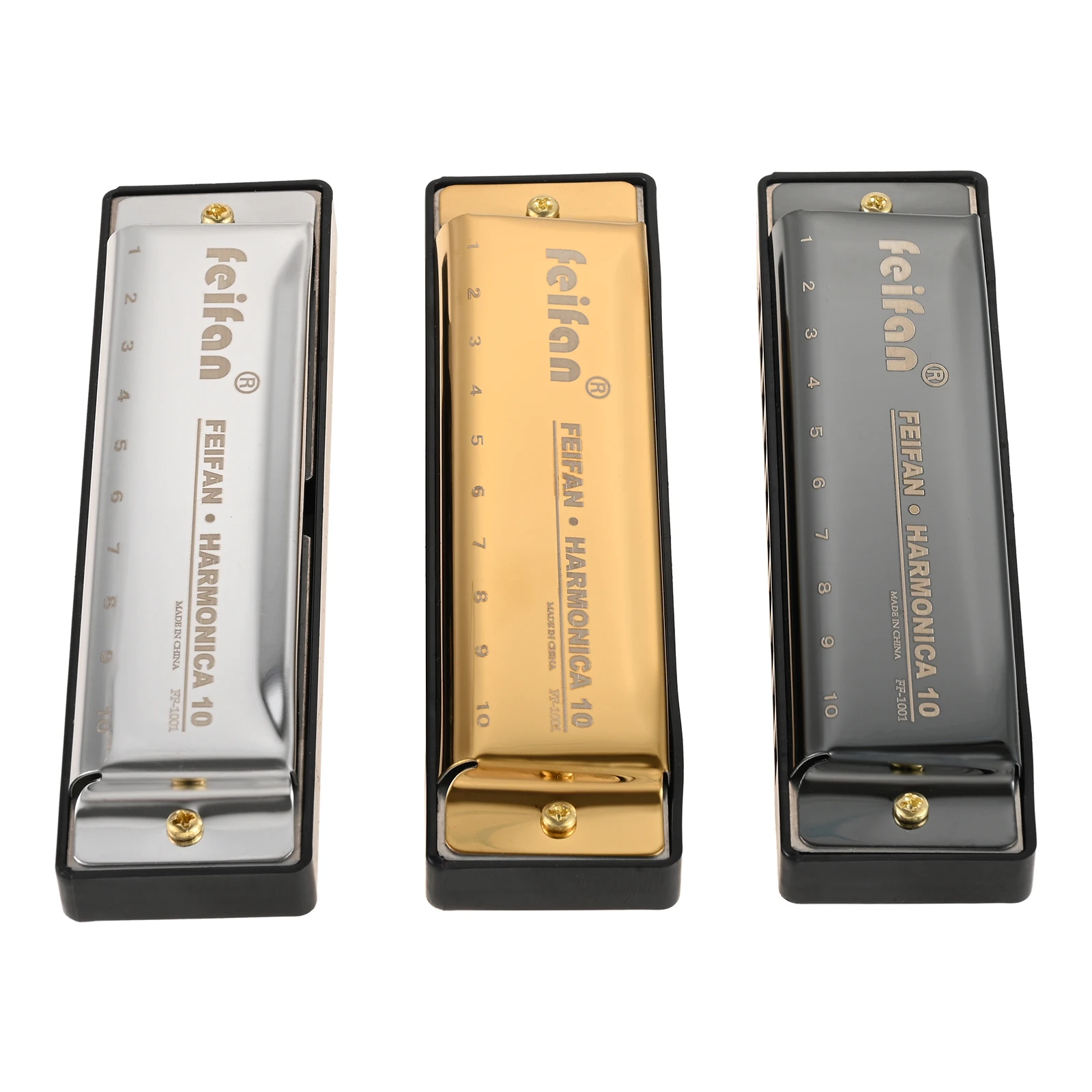 1pc 10 Holes Blues Harmonica Key of C Phosphor Bronze Reeds and ABS Comb Fit for Adult / Child / Beginner 4.1x 1.1x 0.74inch