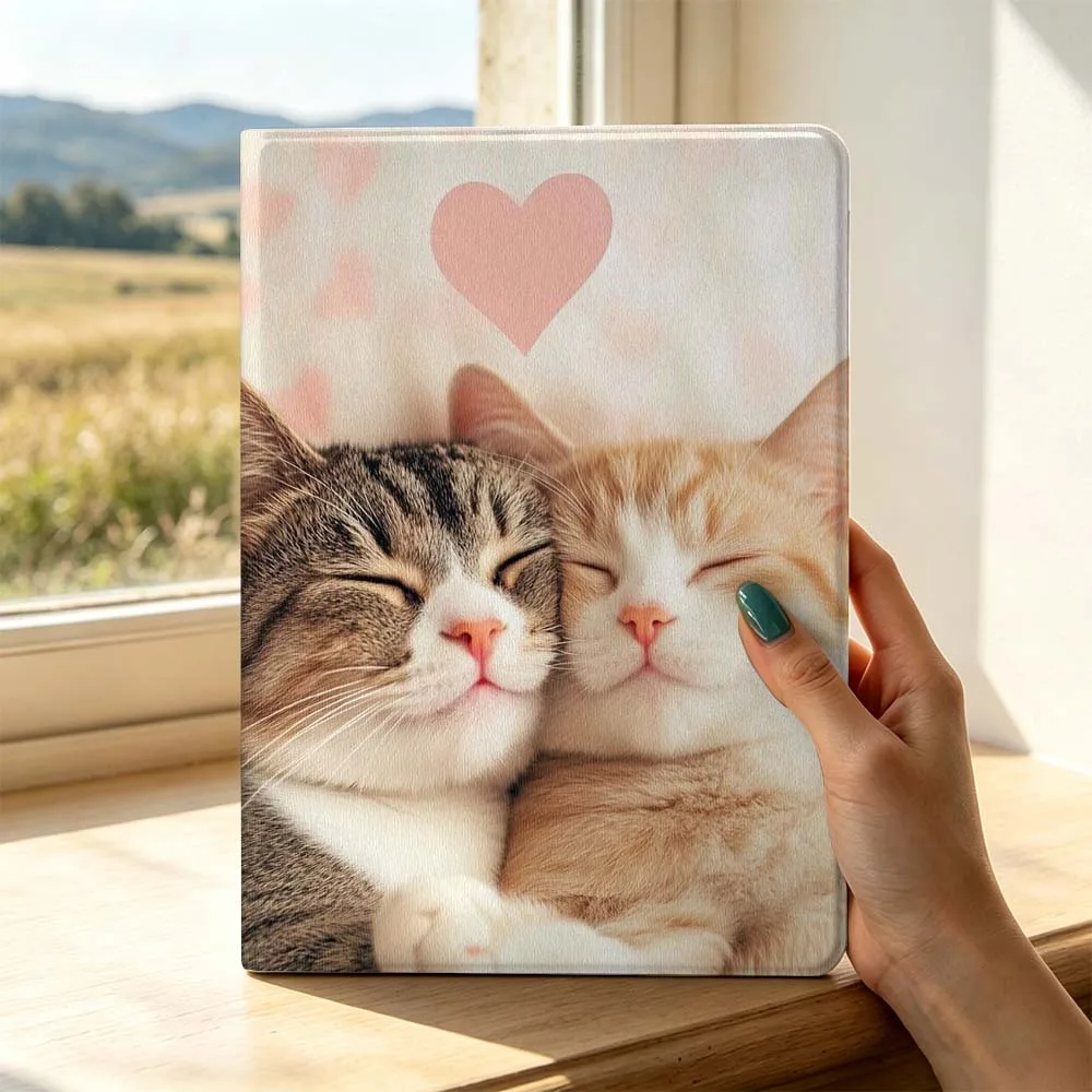 Cute Couple Cats For Samsung Galaxy Tab S11 S10 S9 S8 S7 S6 A9 A8 A11 Lite FE Plus Pen Tray Tablet Case Soft