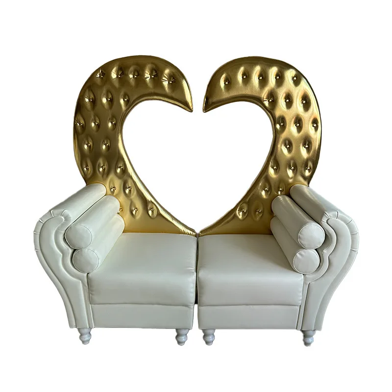 

Cross-border European solid wood wedding love sofa, hotel clubhouse high backrest image decorative chair