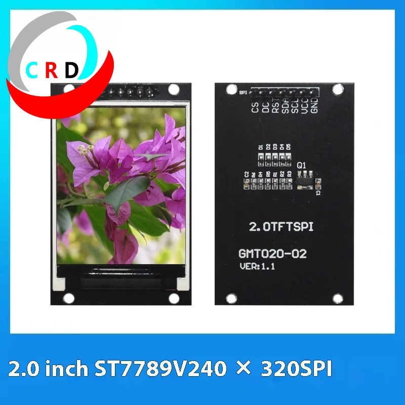 Chanruida 2.0 inch TFT LCD LCD module 240x320 full color ST7789 small screen SPI arduino touch display   arduino display