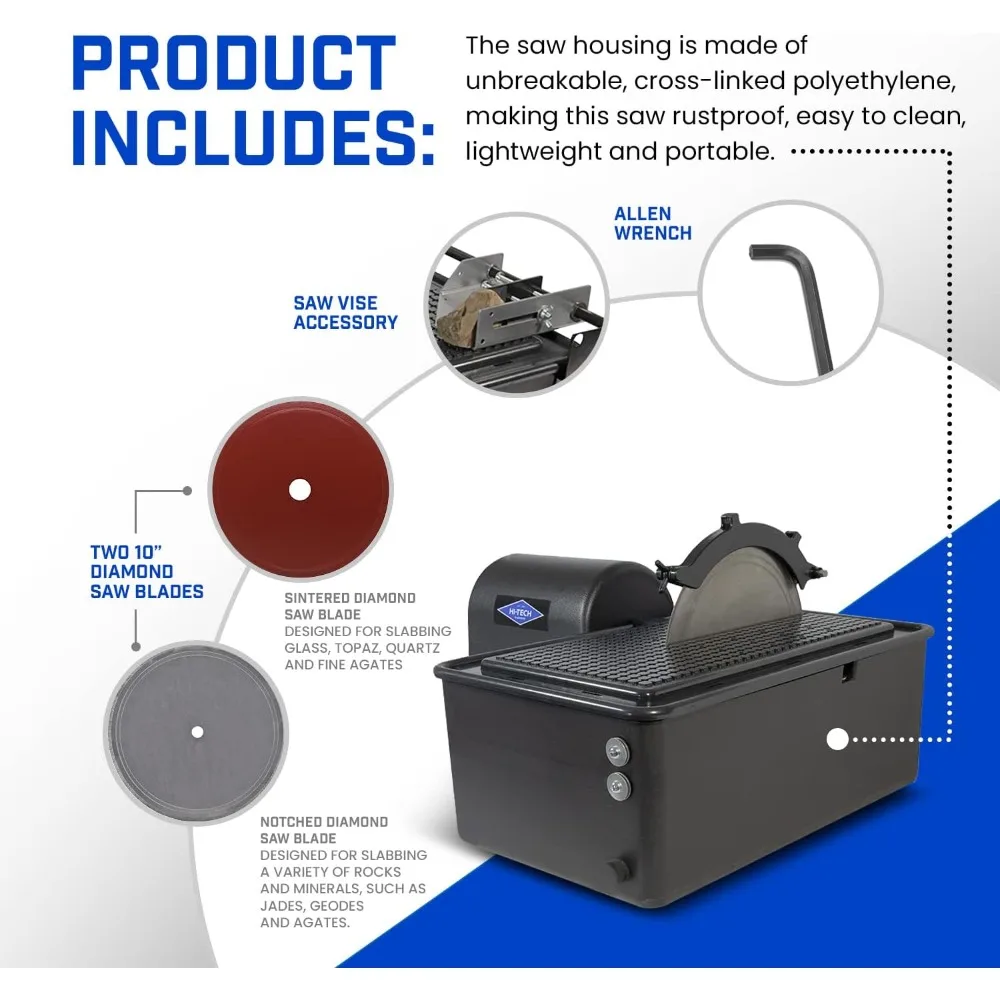 منشار بلاطة معدات جواهري مقاس 10 بوصات لقطع الحجر والصخور والزجاج وآلة قطع الصخور #4