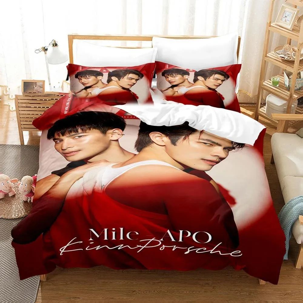 

KinnPorsche Mileapo Bedding Set Boys Girls Twin Queen Size Duvet Cover Pillowcase Bed Kids Adult Fashion Home Textileextile