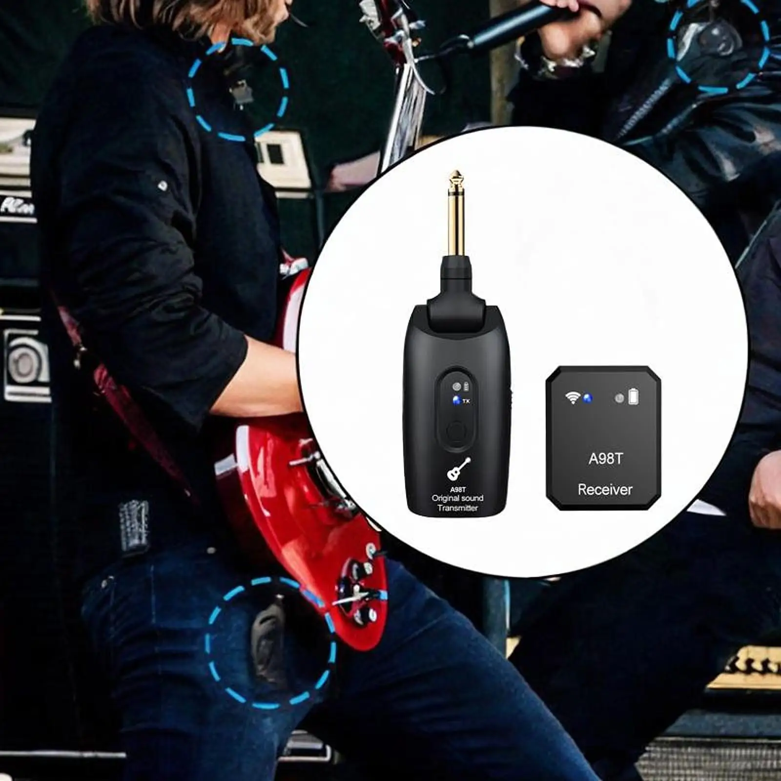 

Wireless in Ear Monitor System Lightweight Multipurpose Rechargeable Microphone Receiver for Bands Live Performance Guitar Bass