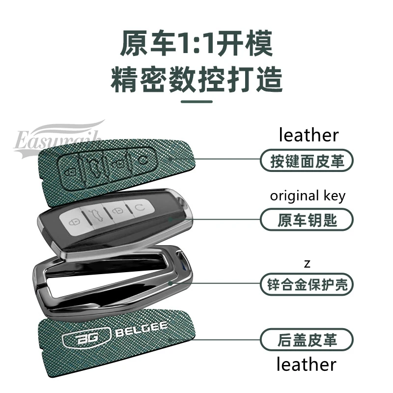 Car Key Case Holder Cover Chain For Geely BG GELGEE Coolray Monjaro Okavango Atlas Tugella Emgrand S Proton X50 X70 X6 X7 Shell 6