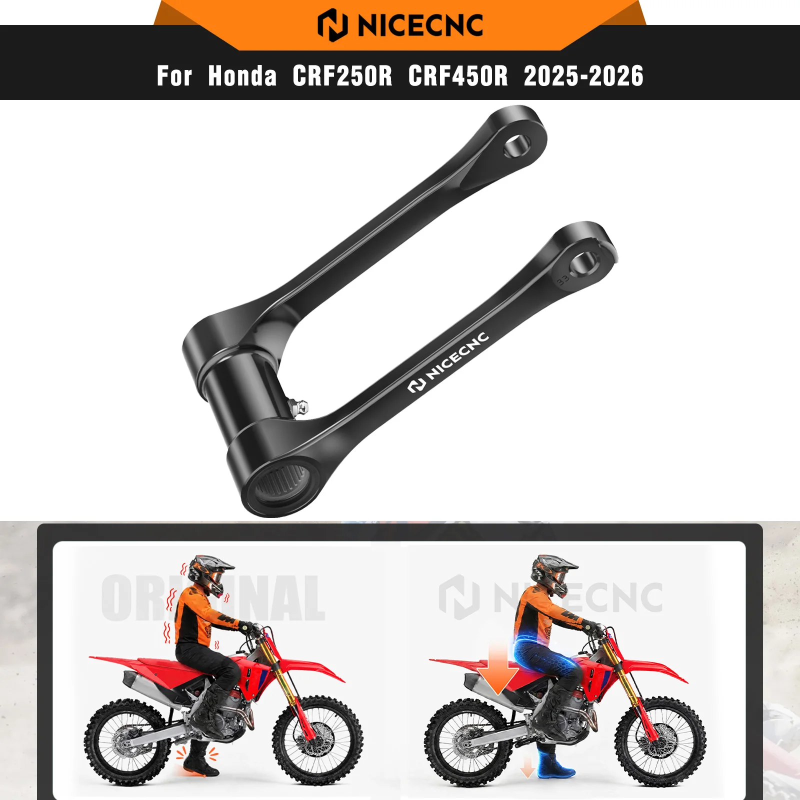 

NICECNC For Honda CRF250R CRF450R CRF 250R CRF 450R 2025 2026 Lowering Link Lower 1.5" 2" CRF250RX CRF450RX CRF250RWE CRF450RWE