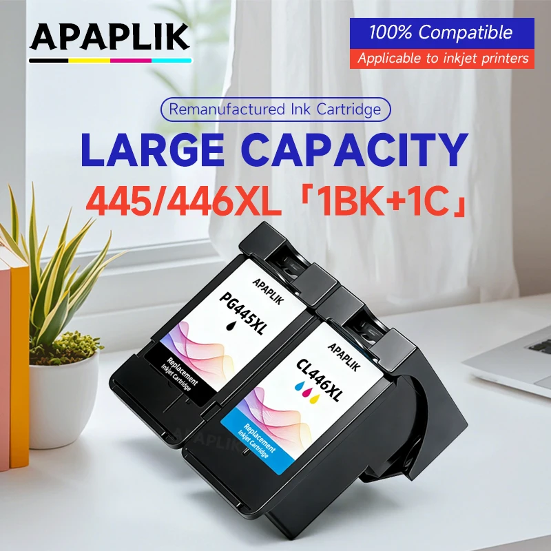 APAPLIK PG-445 PG445 XL Ink Cartridge For Canon PG 445 CL 446 For Canon PIXMA MX494 MG2440 MG2940 MG2540 MG2540S IP2840 MG2545S