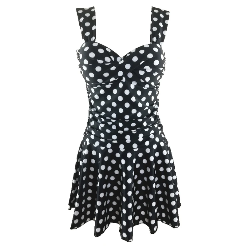 DEKINI Dot Print Swimwear Women Plus Size Swimsuit Two Piece Tankini Set Monokini Bikini Summer Beach Wear Bathing Suit