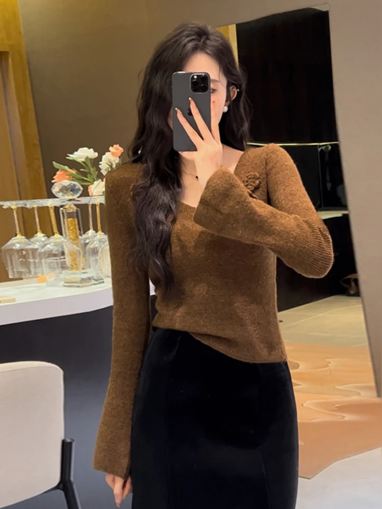 

Unique Sweater Women Knitted Top High End Feeling Autumn Winter Hot Item Inner Wear Layering Piece