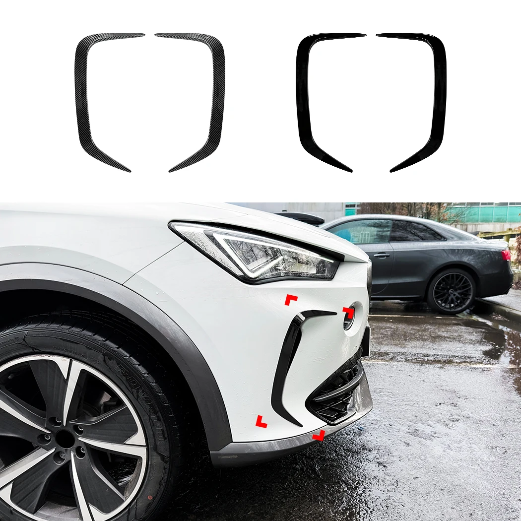 Für Cupra Formentor MK1 2020-2024 Auto Frontstoßstangenabdeckung Windmesser ABS Glänzend Schwarz Nebelscheinwerfer-Zierleiste Lichtblende