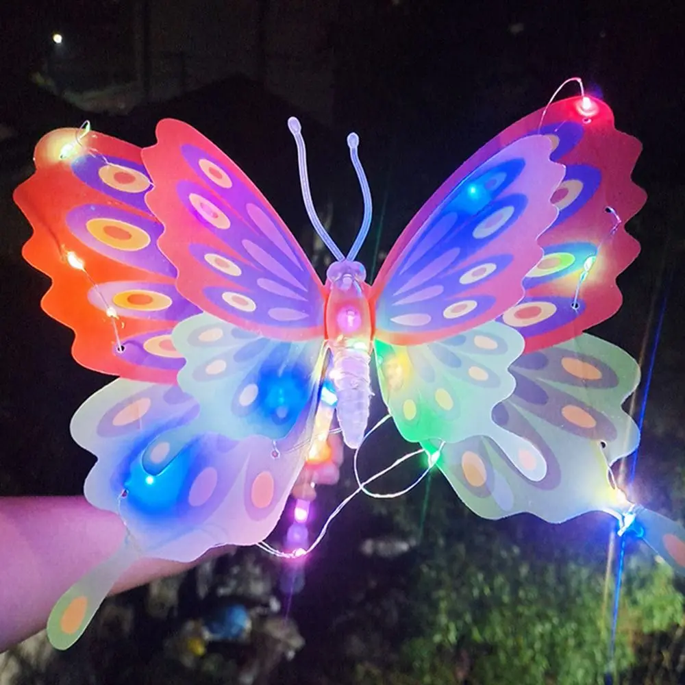 Glow In Dark Girls Favor Handheld LED Flash Butterfly Magical Stick Princess LED Lantern Wand Stage Props Outdoor