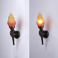 Industrial Simple Wall Lamps Modern Creative Torch Hand Lamp Vintage Wall Lamp for Bathroom Loft Stair Outdoors Lighting Fixture