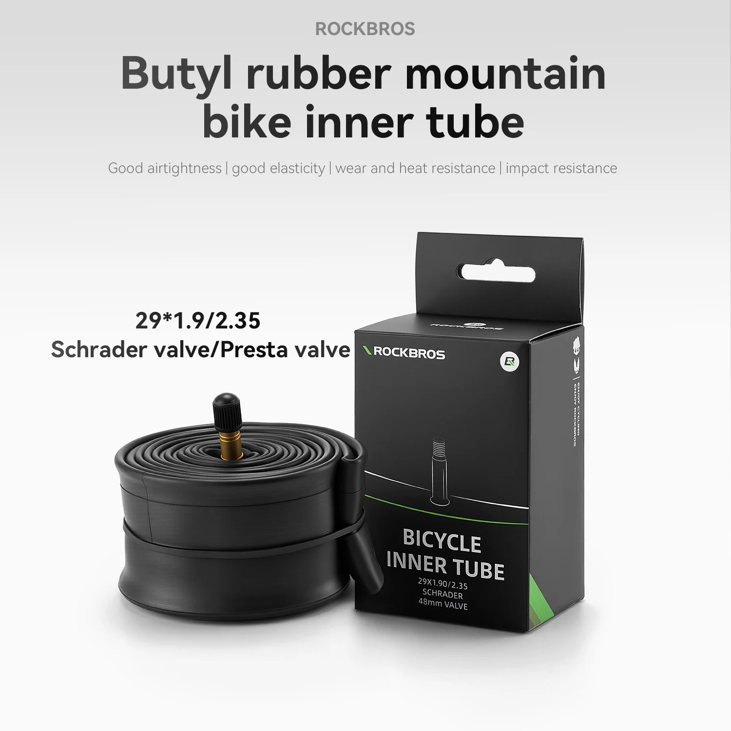 ROCKBROS 29inch Mountain Bicycle Inner Tube Butyl Rubber 29''×1.90/2.35 AV/FV MTB Bike Inner Tube