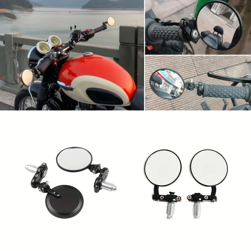 Motorcycle inverted rearview mirror modified retro folding handle rearview mirror reversing mirror reflector