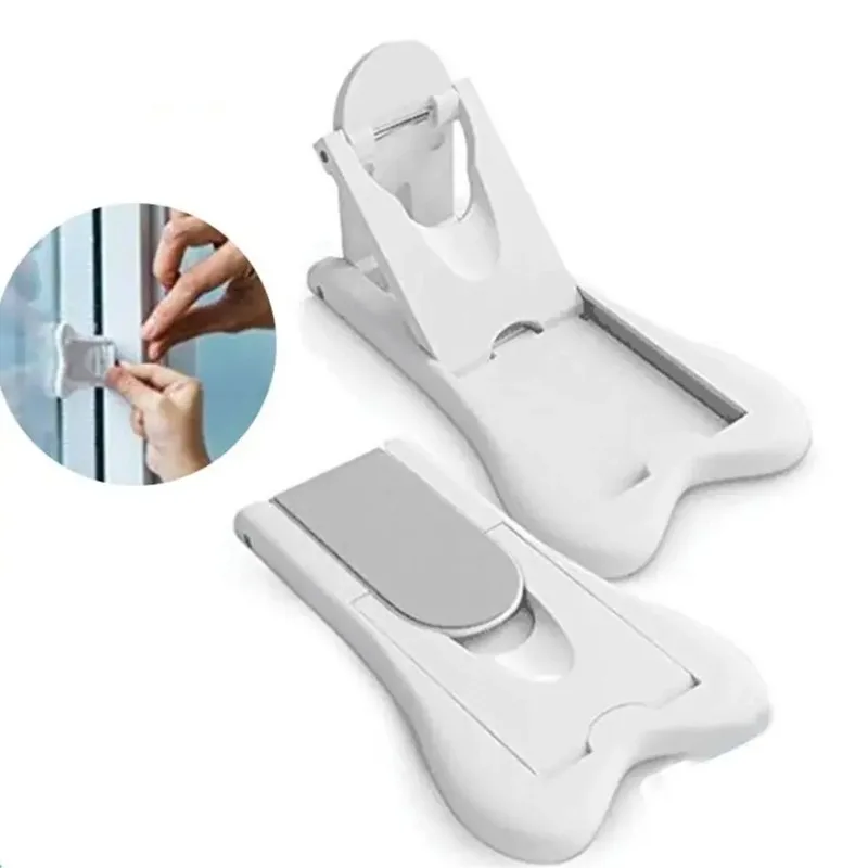 Sliding Door Lock Self-adhesive Window Sliding Sash Stopper Fixation Cabinet Door Lock ABS Drawer Baby Safety Lock