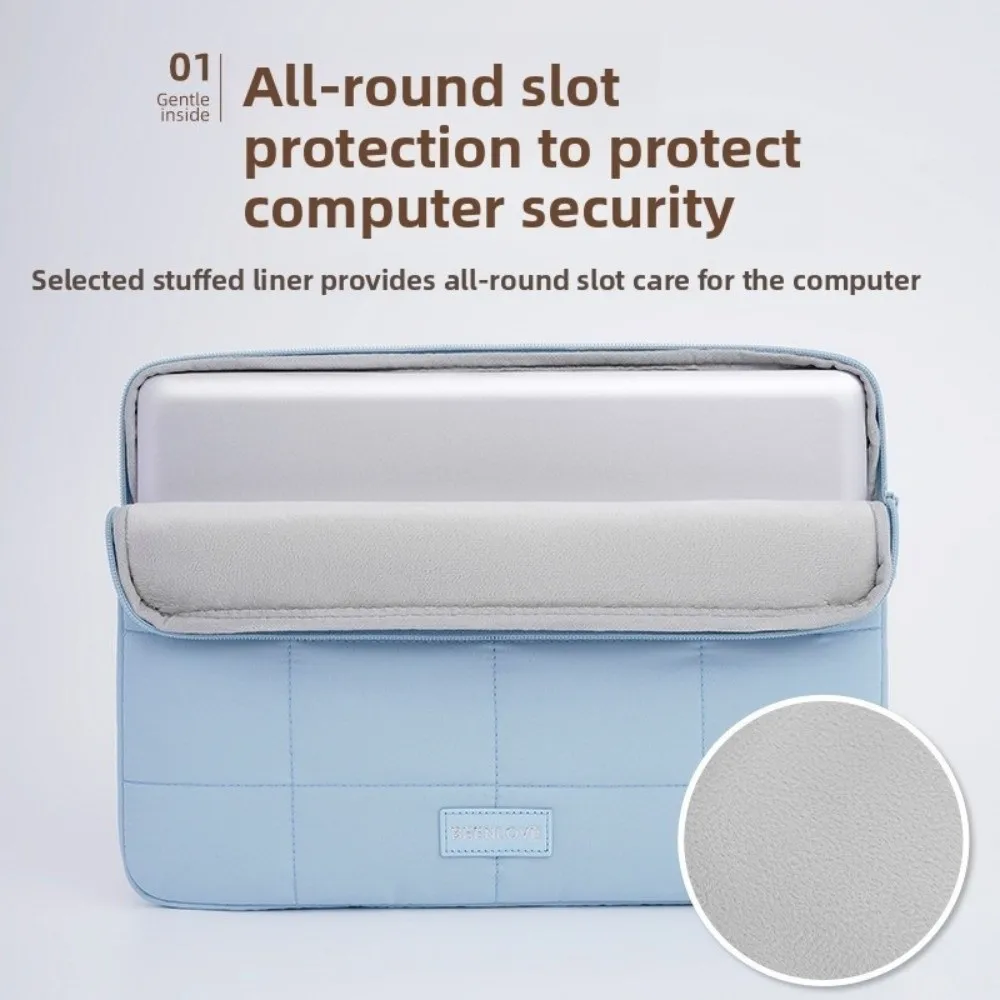14/15.6inch Quilted Tablet Bag Solid Color Shockproof Travel Tablet Sleeve Ultralight Wear-resistant Tablet Protection Cases