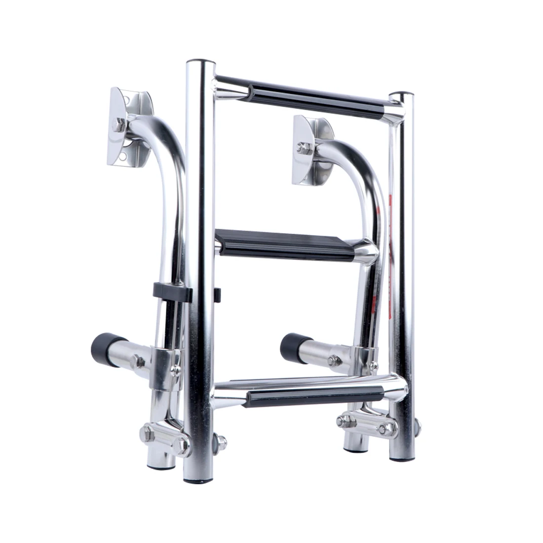 

Stainless Steel 3 Step Folding Boat Ladder 2+1 Steps Portable Swim Ladder Telescoping Stepladder for Marine Yacht Boat and More