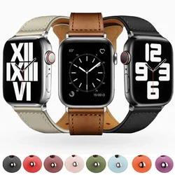 Leather Strap For Apple Watch Band 44mm 40mm 49mm 41mm 45mm 42mm 46mm 38 mm Bracelet iWatch series 10 9 8 5 6 SE 7 4 ultra 3 2 1