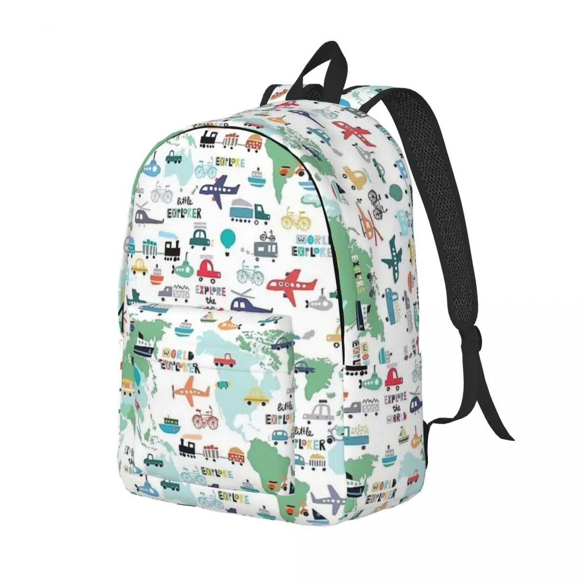 Explore The World Cute Transportation Map Backpack for Men Women High School Hiking Travel Daypack Laptop Shoulder Bag Gift