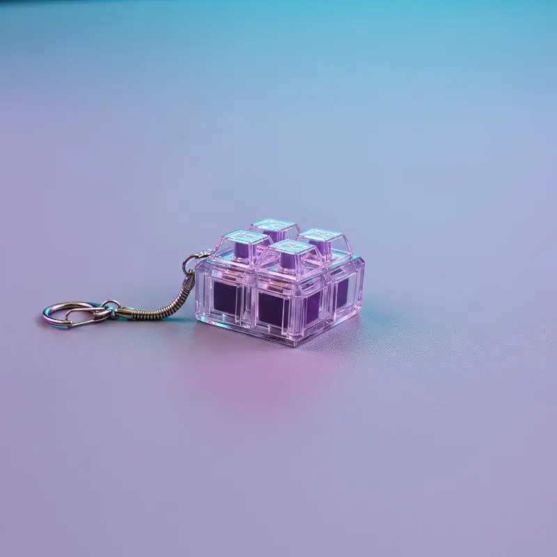 LED Keyboard Fidget Sensory Toy Crystal Keycap Keychain Portable Stress Relief Gadget for Halloween Christmas Gifts