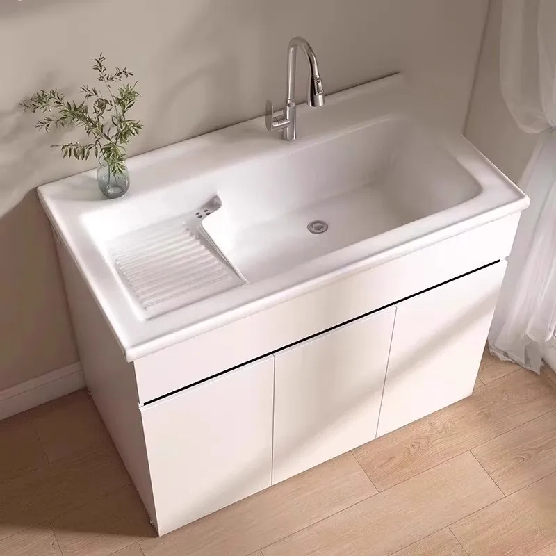 Honeycomb aluminum laundry cabinet laundry pool household laundry table integrated ceramic with rubbing board