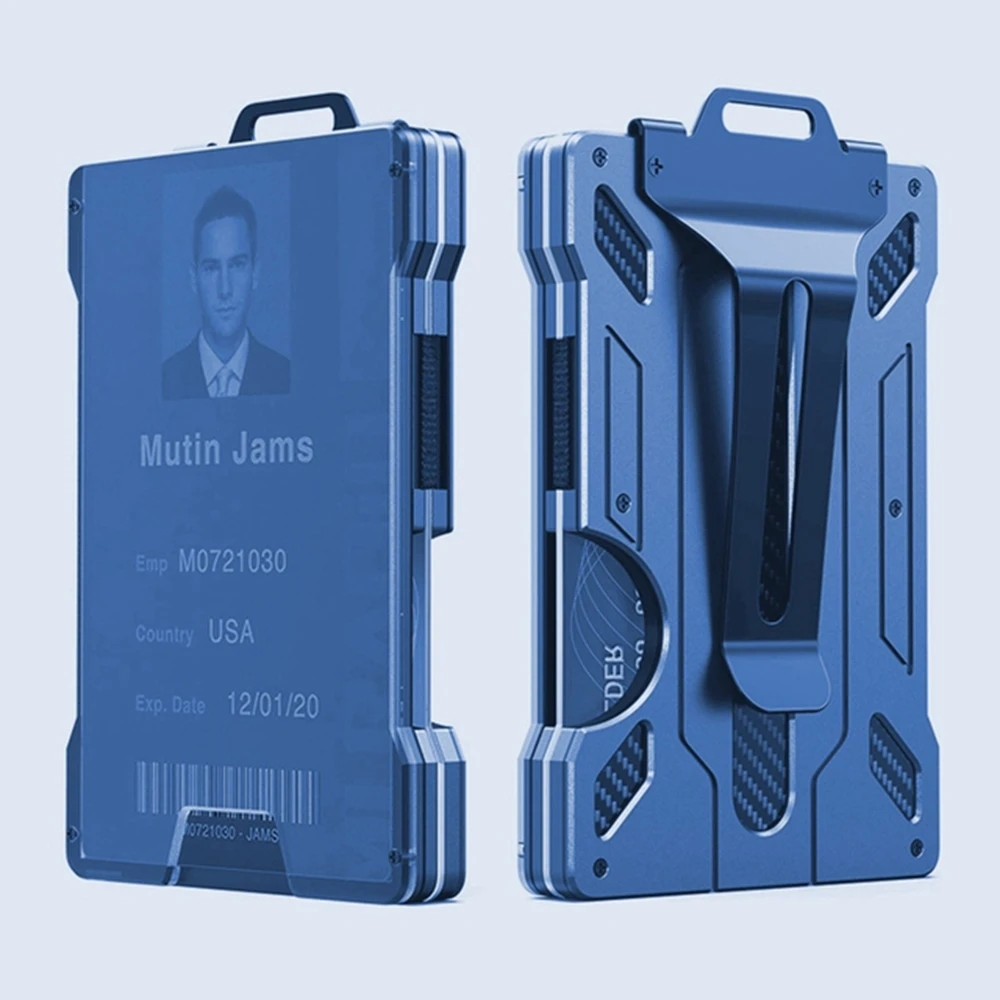 Portefeuille Minimaliste pour Homme, réinitialisation de Porte-Cartes de Crédit en Aluminium avec 1 Porte-Danemark ge d\'Identité à Fenêtre