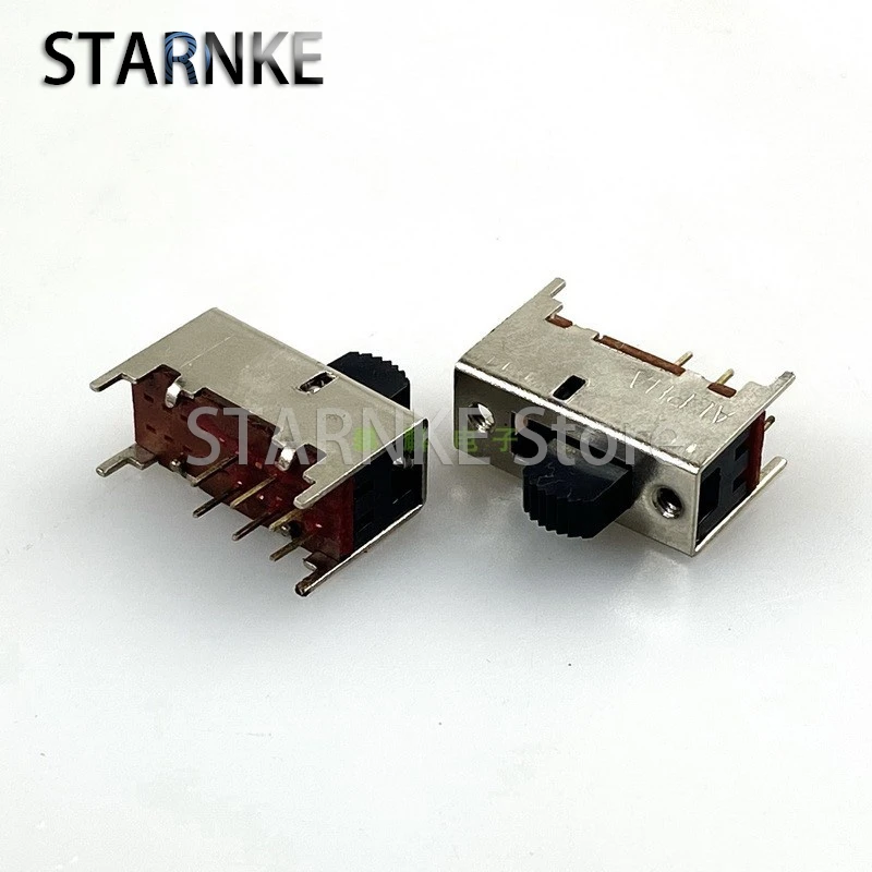 3PCS Toggle Switch 6 Pin 2 Way 2 Gears Double Row In-line Vertical Small Micro Power Switch
