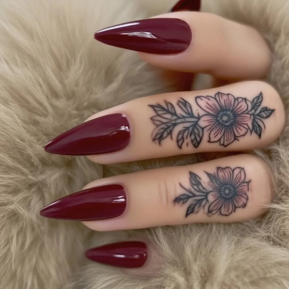 48 pçs preto brilhante unhas falsas imprensa ons com cola adesivo mulher acrílico longo stiletto unhas falsas diy dicas de dedo kits manicure