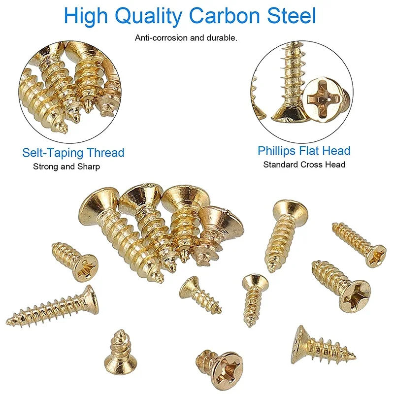 500pcs Mini Phillips Flat Countersunk Head Self Tapping Screw 2x6 2.5x8 3x8mm