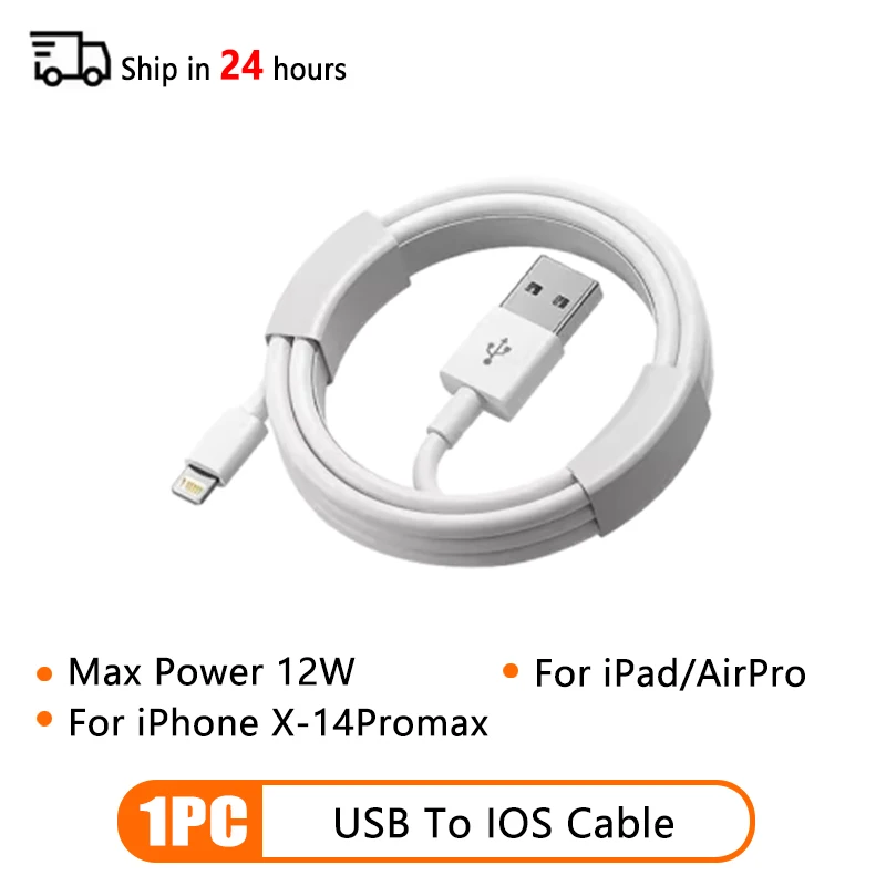 PD 60W USB C naar Type C snellaadkabel voor Apple iPhone 11 13 14 15 16 Pro Max 12 Mini 6 7 8 Plus XS XR iPad USB A 2M-kabel
