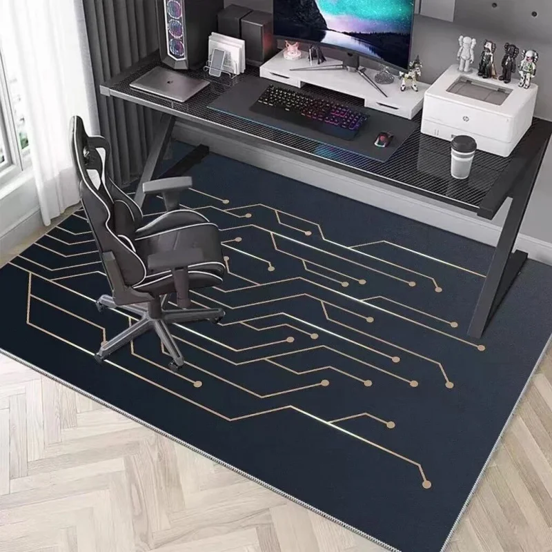

VIKAMA Minimalist Tech-Style Gaming Carpet Non-Slip E-Sports Room Mat Bedroom Living Room Dorm Carpet Home Decor