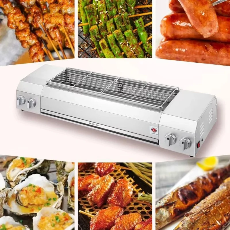 Gas Hot Pot Grill Smokeless Indoor Tabletop BBQ Grill for Restaurant Commercial Kitchen