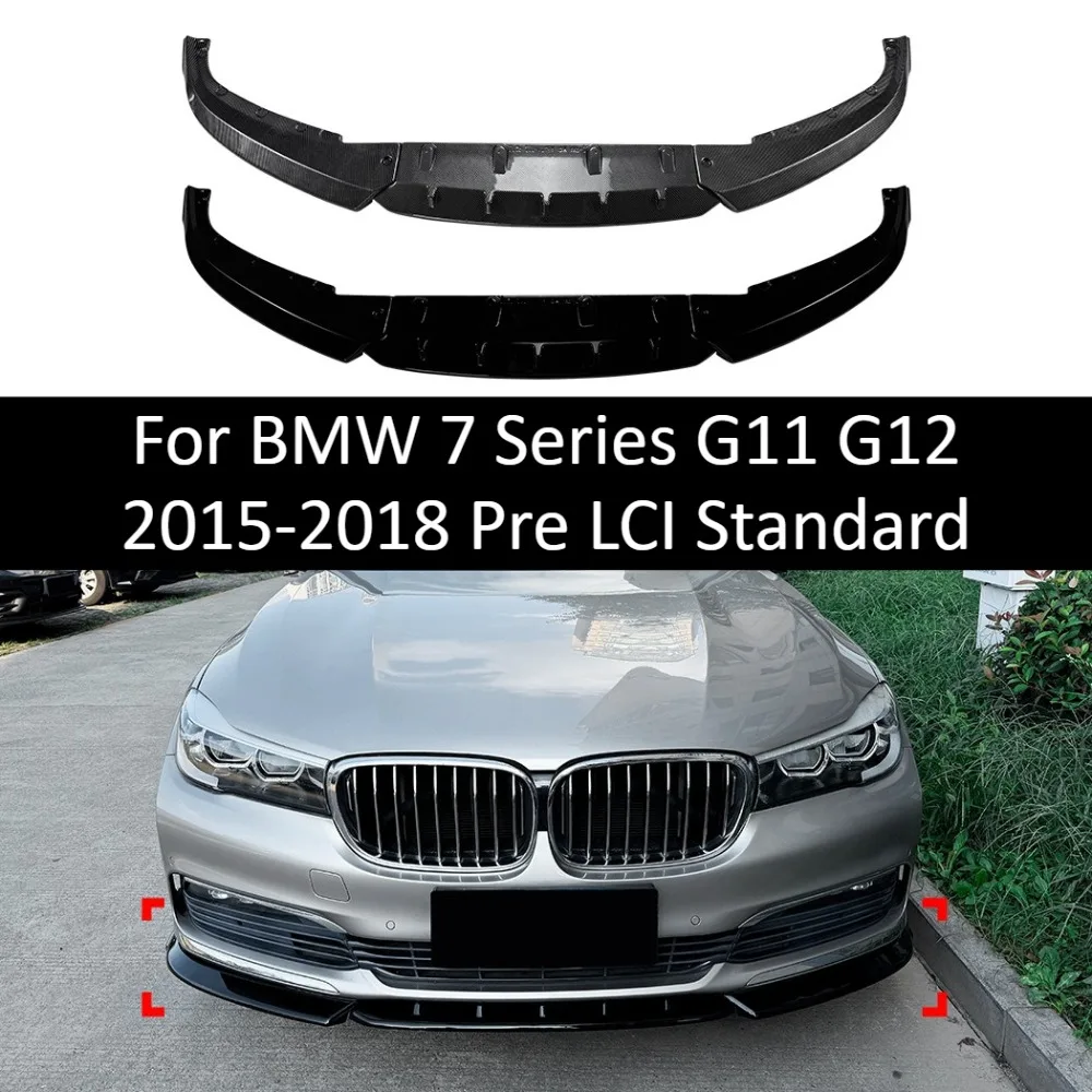 Front Lip Spoiler For BMW 7 Series G11 G12 2015-2018 Pre LCI Standard Model Bumper Splitter Body Kit Exterior Tuning Accessories
