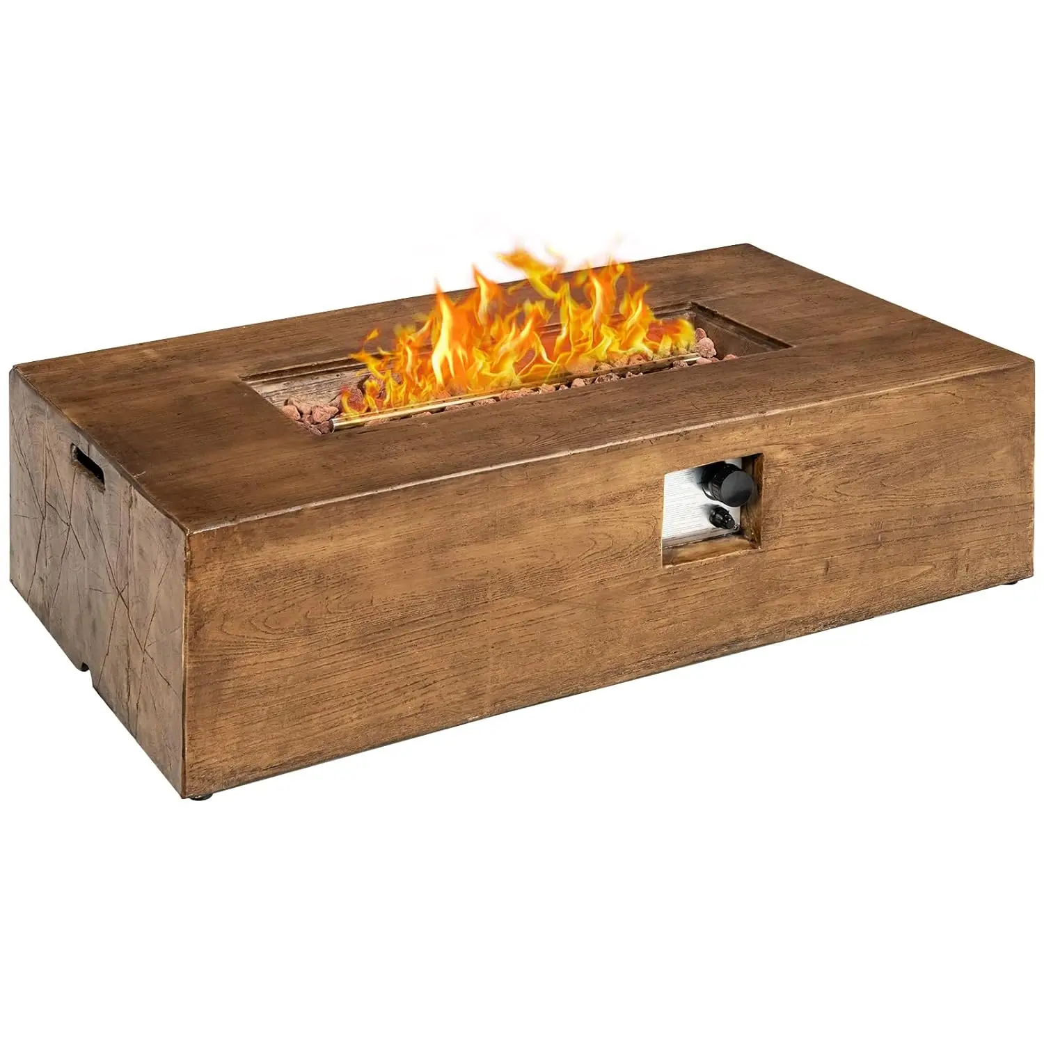 

50,000 BTU CSA Rectangular Gas Fire Pit Table w/ Lava Rocks & Cover for Patio Garden Backyard 48in, Customized