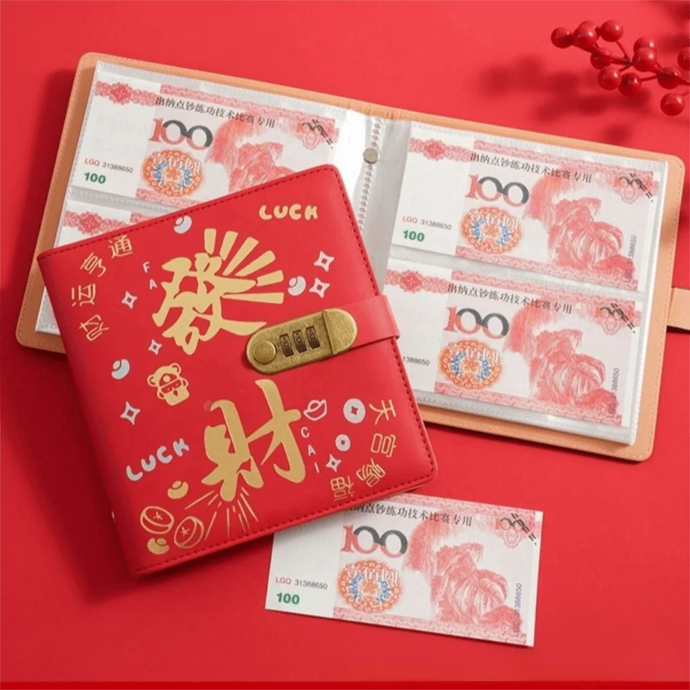 50 ورقة توفير المال الموثق بولي Leather الجلود فضفاضة ورقة مخطط المنظم إعادة الملء النقدية المغلفات الملونة تألق الميزانية الموثق #4