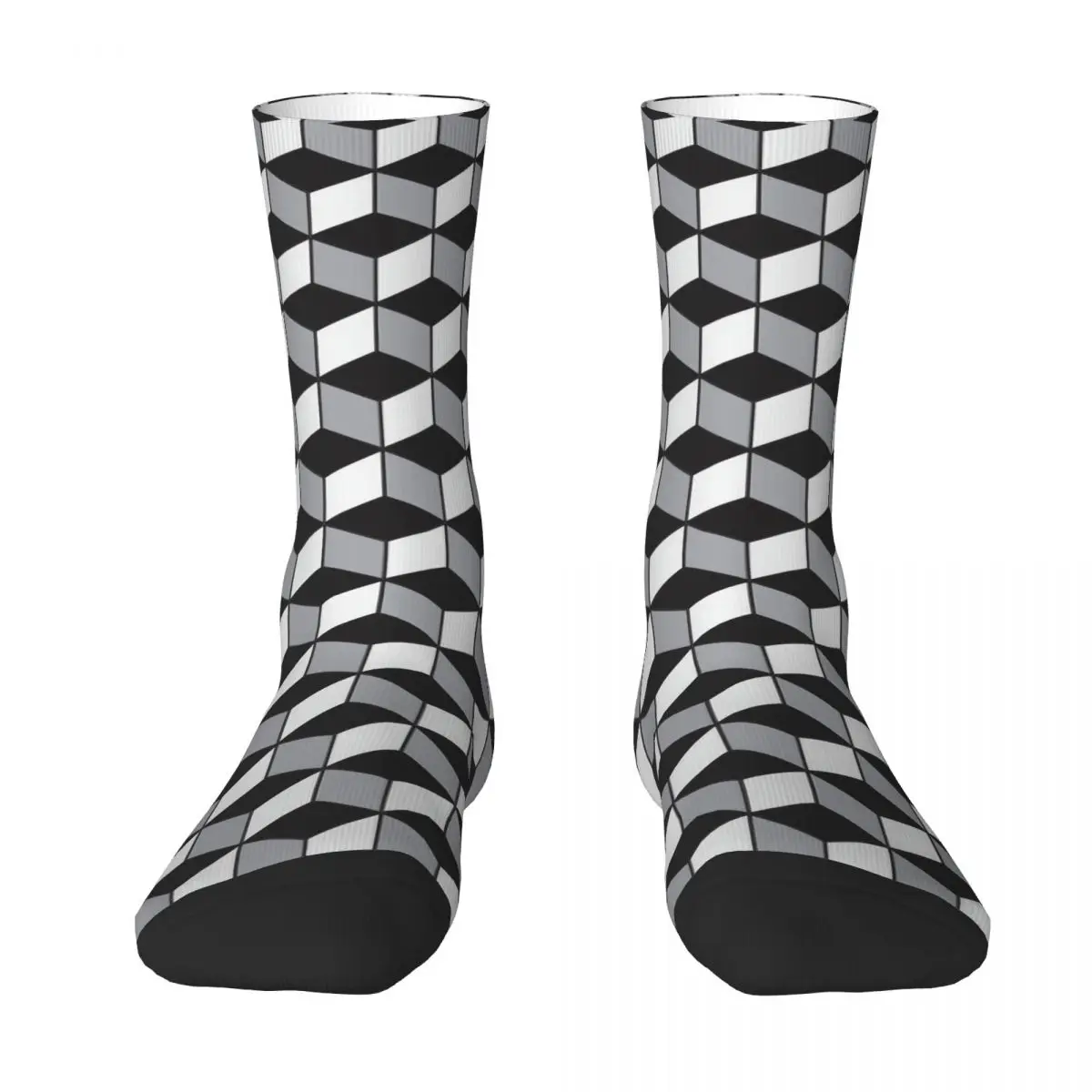 Geometric Tiles 3d Seamless Pattern Stockings Women Men Socks Comfortable Fashion Socks Sports Anti Bacterial Design Socks Gift