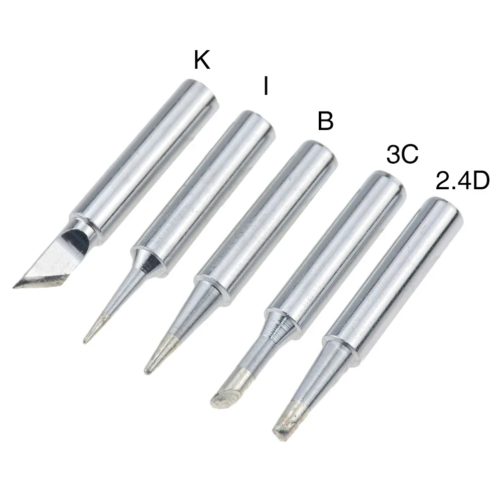 5Pcs I+B+K+2.4D+3C soldering iron copper 900M soldering iron head set inside hot bare copper electric soldering iron tip