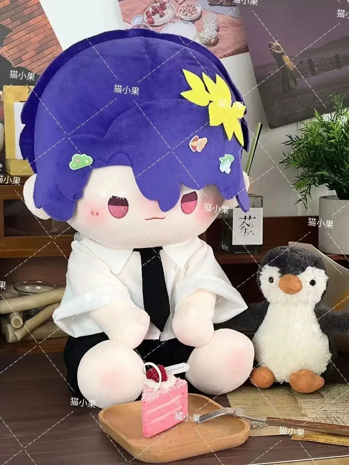 

Cute Anime Honkai: Star Rail Dr. Ratio Cosplay Cotton Stuffed Doll Body Dress Up Clothes Cotton Plushie Pillow Toys Gift 40cm