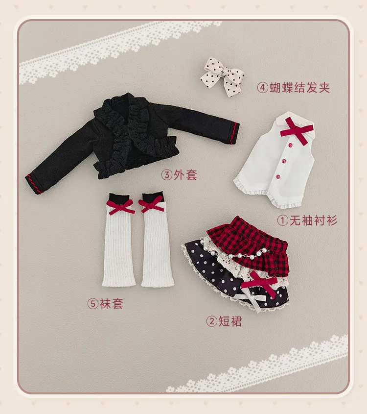 Electrical Street Bjd Doll Clothes 1 6 Ob22 Fashion Plaid Lace Bow Outfit Kawaii Sweet Dress Up For Articulated Figure