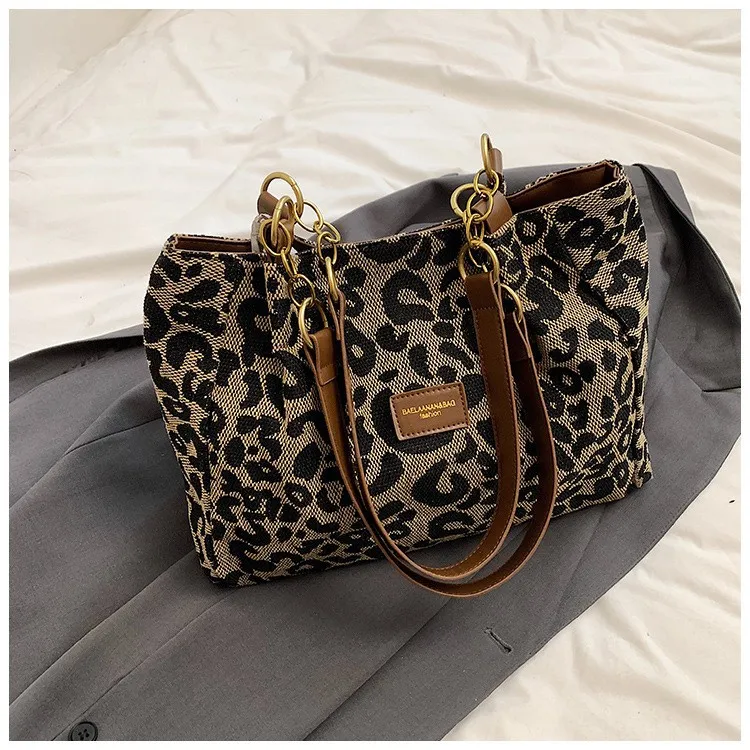 Meistverkaufte Damentasche, Retro-Leopardenmuster, einzelne Achselhöhlen-Umhängetasche, Einkaufstasche mit großer Kapazität, tägliche Handtasche für Frauen beim Einkaufen – Detail 6