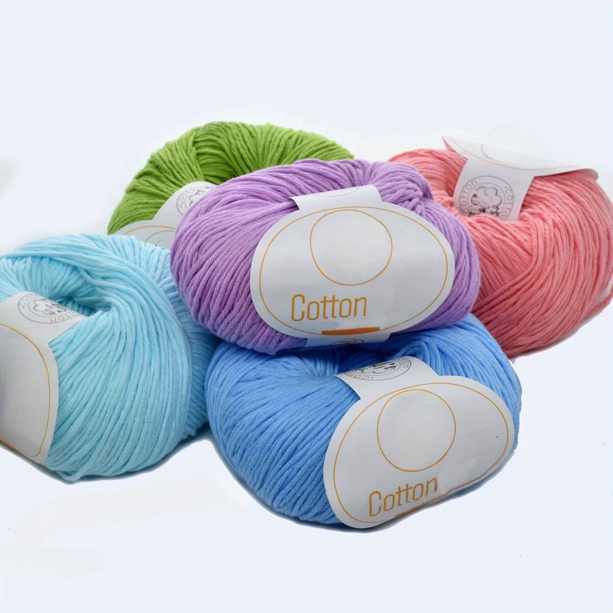 6 قطعة غزل القطن الحياكة اليدوية الكروشيه الموضوع خصلة الحياكة غزل لينة بتمشيط الحرير القطن غزل دافئ