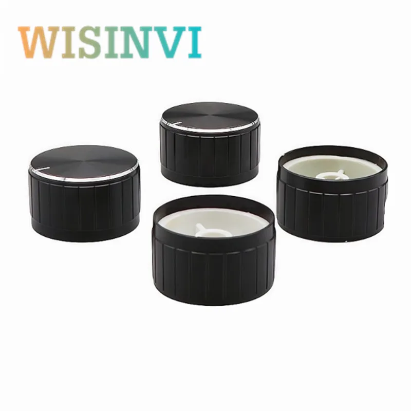 5 قطعة سبائك الألومنيوم الجهد المقبض HIFI مكبر للصوت حجم المقبض غطاء قطر 30 مللي متر الارتفاع 17 مللي متر D محور/زهرة على شكل ثقب 6 مللي متر #3