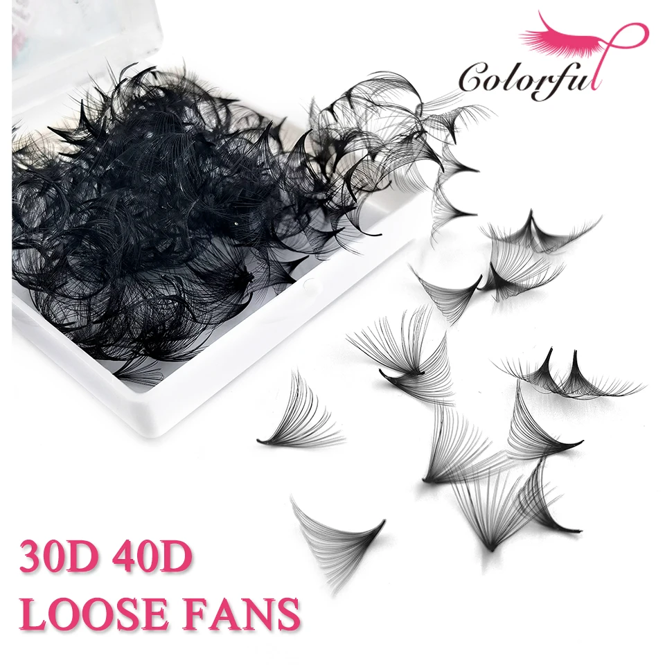 

12-40D Mega Volume Loose Promade Fans Eyelash Extension Slim Pointy Base Faux Mink Russia Volume Lash Mixed Big Fan Makeup Cilio